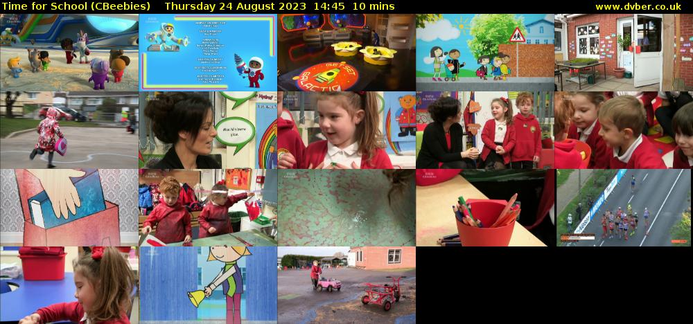 Time for School (CBeebies) Thursday 24 August 2023 14:45 - 14:55