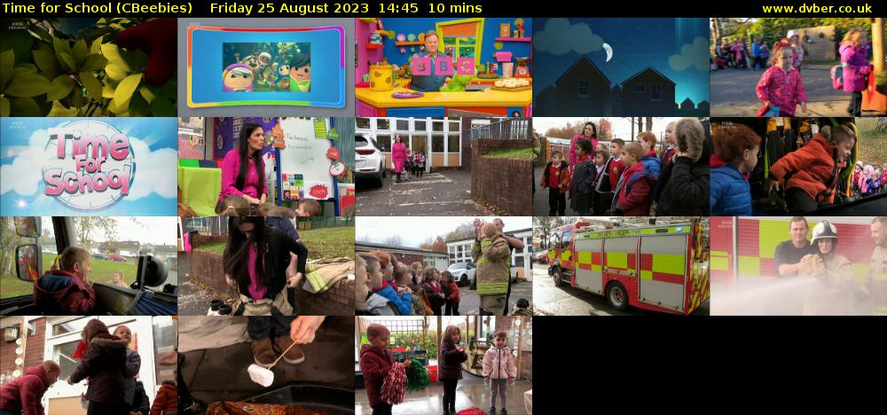Time for School (CBeebies) Friday 25 August 2023 14:45 - 14:55