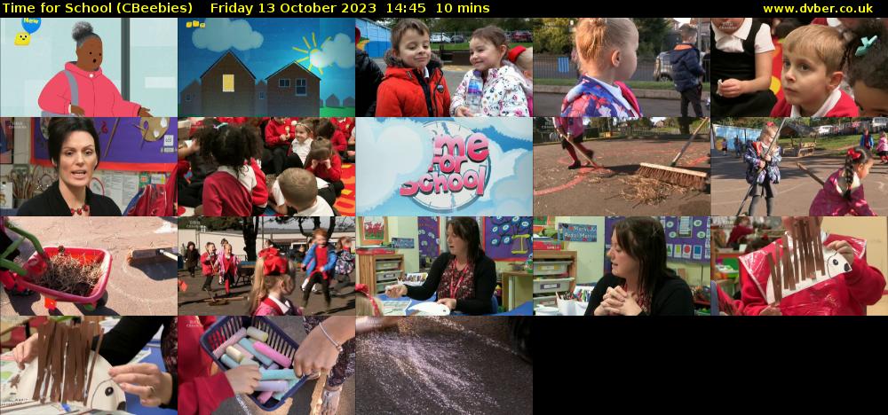 Time for School (CBeebies) Friday 13 October 2023 14:45 - 14:55