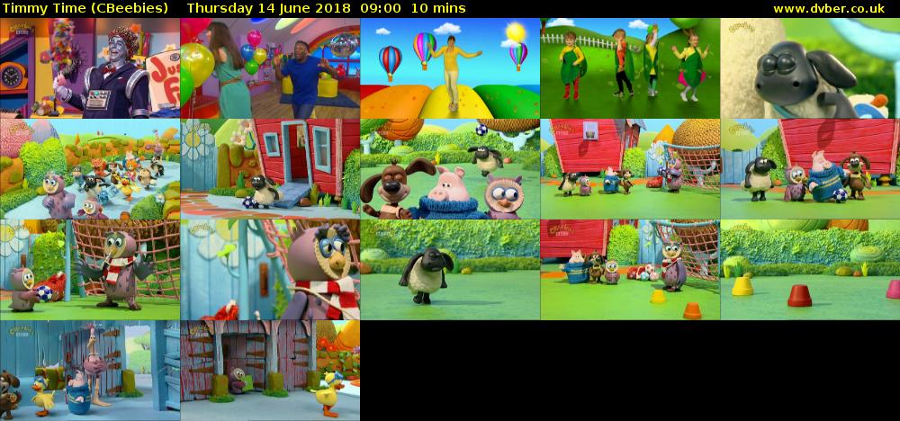 Timmy Time (CBeebies) Thursday 14 June 2018 09:00 - 09:10