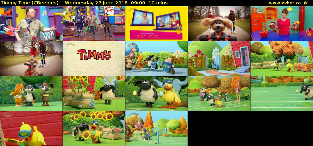 Timmy Time (CBeebies) Wednesday 27 June 2018 09:00 - 09:10