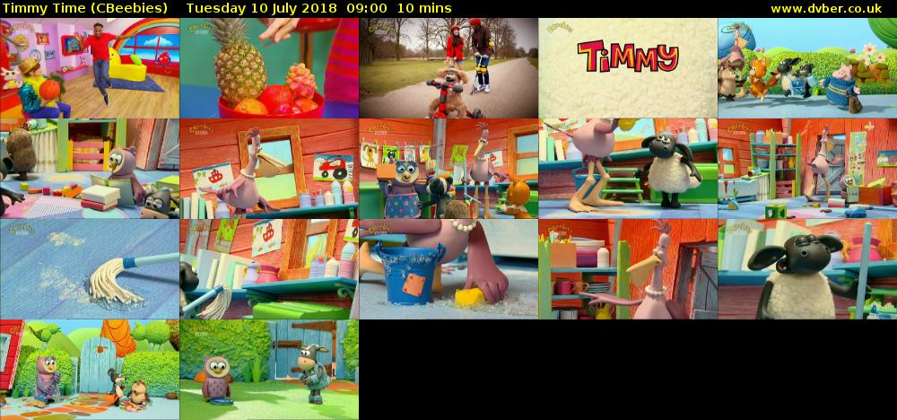 Timmy Time (CBeebies) Tuesday 10 July 2018 09:00 - 09:10