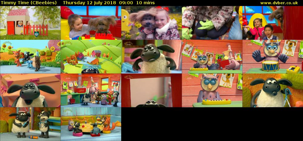 Timmy Time (CBeebies) Thursday 12 July 2018 09:00 - 09:10