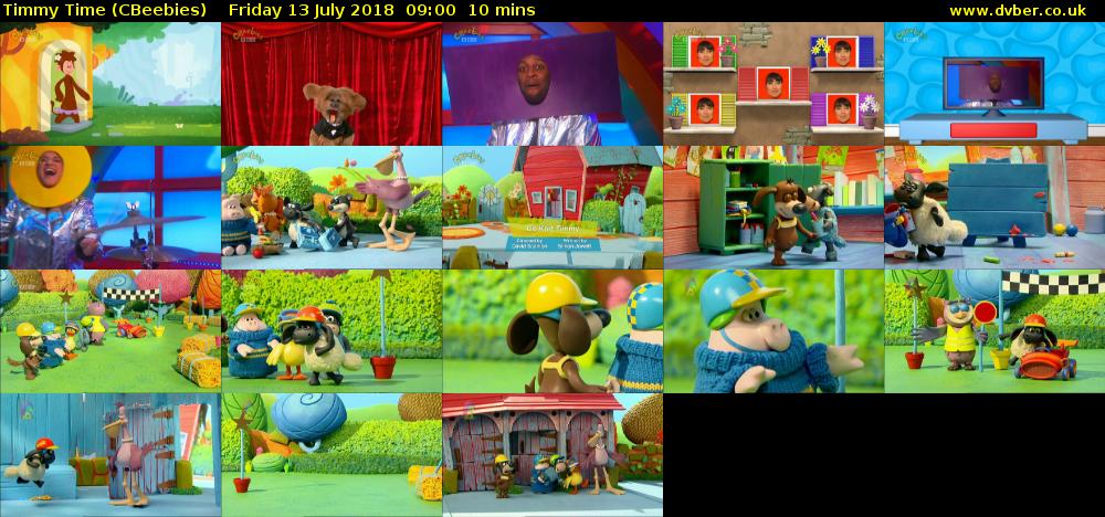 Timmy Time (CBeebies) Friday 13 July 2018 09:00 - 09:10