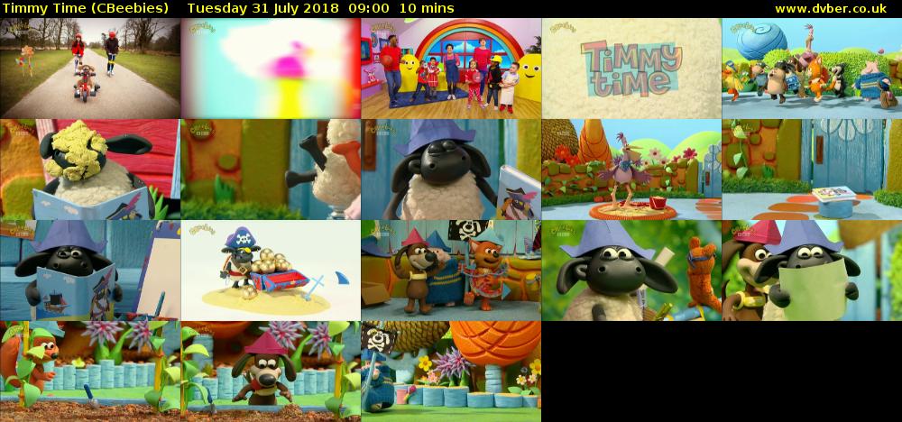 Timmy Time (CBeebies) Tuesday 31 July 2018 09:00 - 09:10