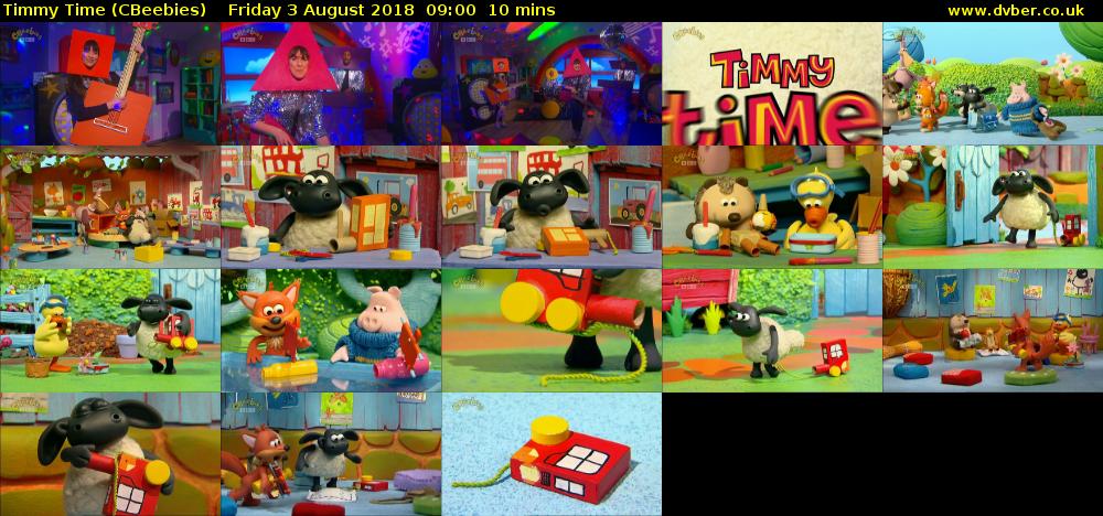Timmy Time (CBeebies) Friday 3 August 2018 09:00 - 09:10