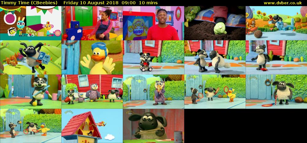 Timmy Time (CBeebies) Friday 10 August 2018 09:00 - 09:10