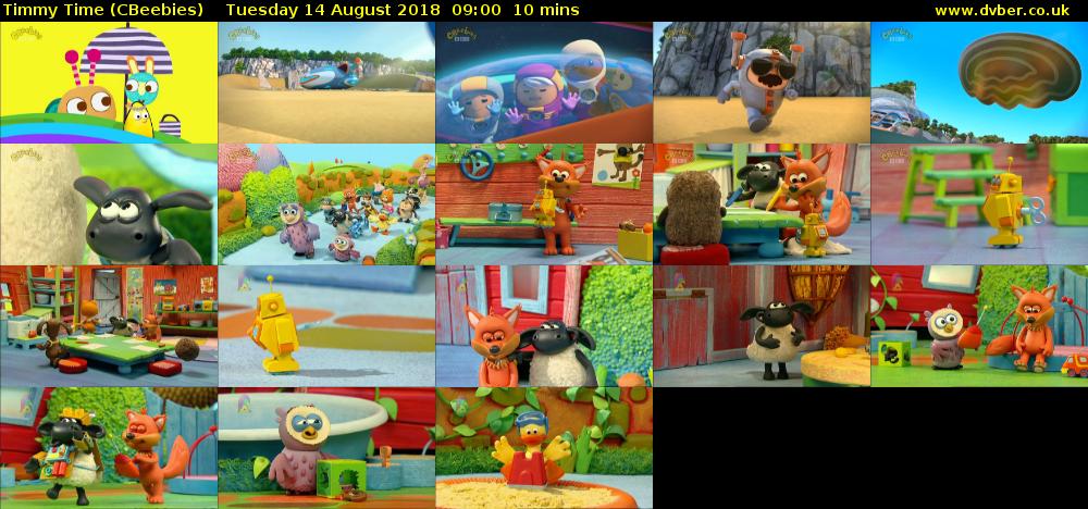 Timmy Time (CBeebies) Tuesday 14 August 2018 09:00 - 09:10