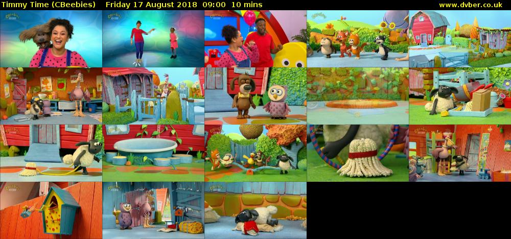 Timmy Time (CBeebies) Friday 17 August 2018 09:00 - 09:10