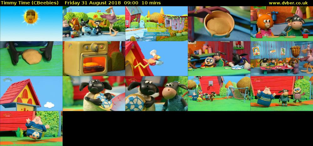 Timmy Time (CBeebies) Friday 31 August 2018 09:00 - 09:10