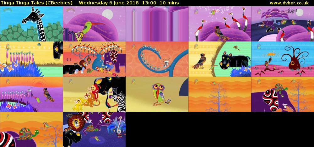 Tinga Tinga Tales (CBeebies) Wednesday 6 June 2018 13:00 - 13:10