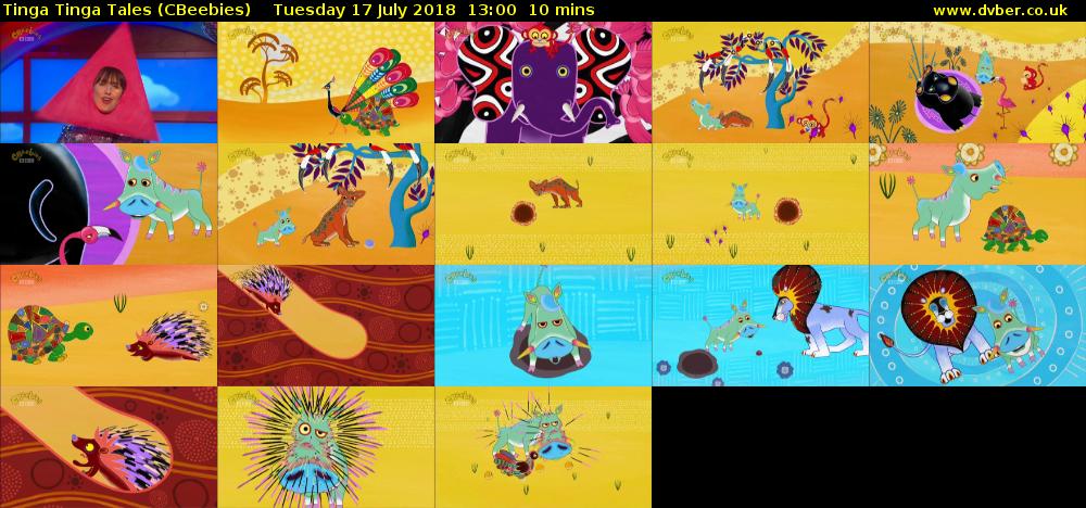 Tinga Tinga Tales (CBeebies) Tuesday 17 July 2018 13:00 - 13:10