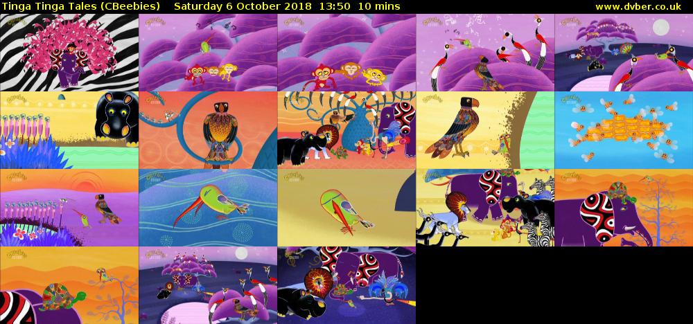 Tinga Tinga Tales (CBeebies) Saturday 6 October 2018 13:50 - 14:00