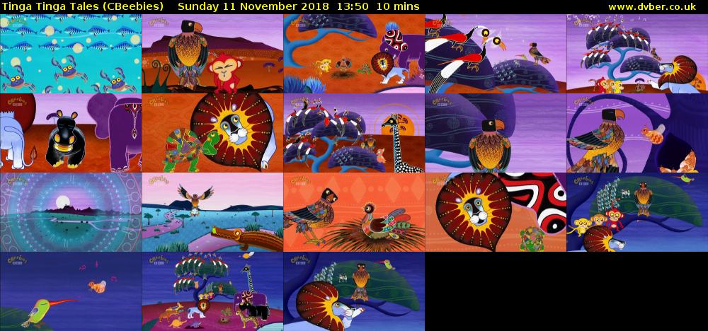 Tinga Tinga Tales (CBeebies) Sunday 11 November 2018 13:50 - 14:00