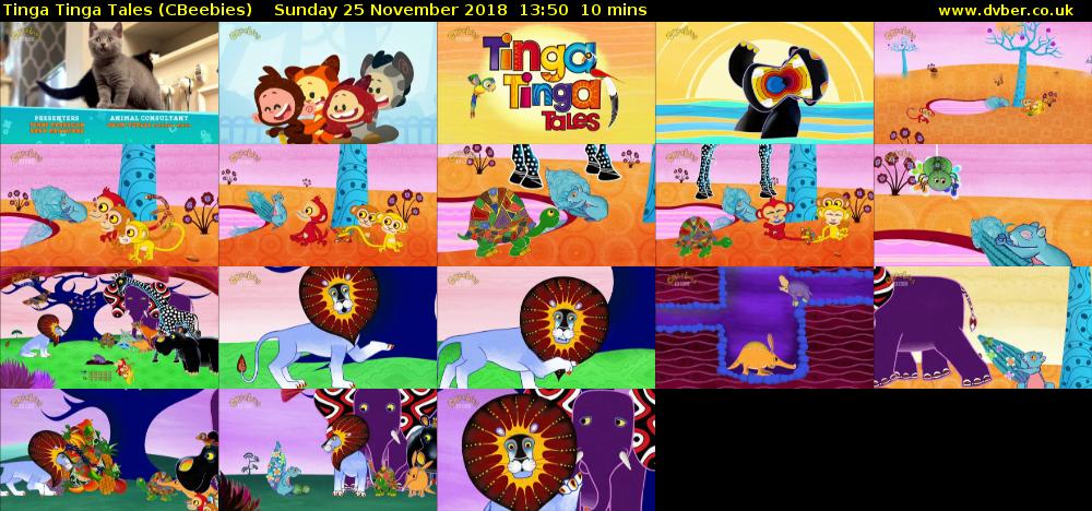 Tinga Tinga Tales (CBeebies) Sunday 25 November 2018 13:50 - 14:00