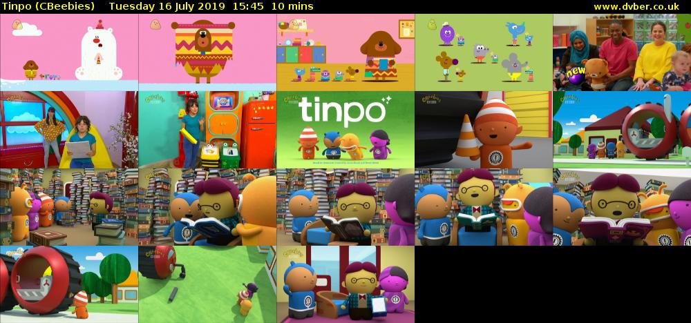 Tinpo (CBeebies) Tuesday 16 July 2019 15:45 - 15:55