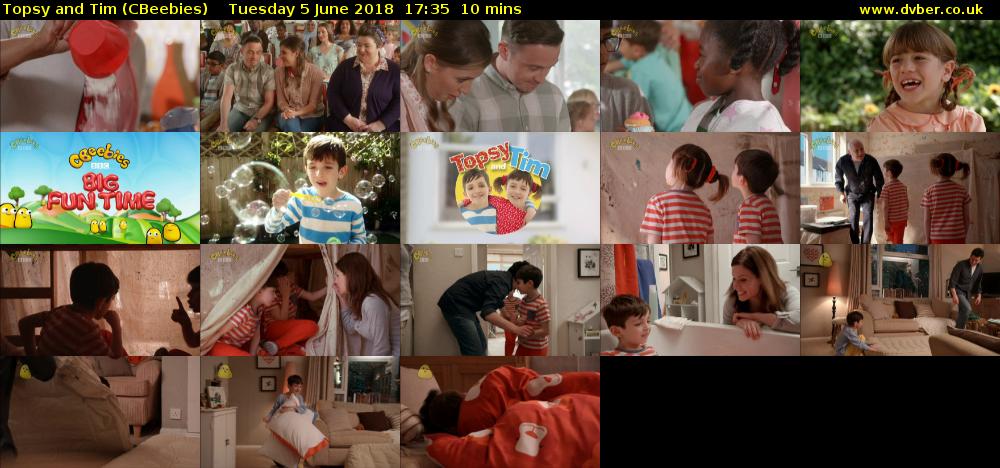 Topsy and Tim (CBeebies) Tuesday 5 June 2018 17:35 - 17:45