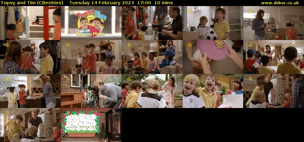 Topsy and Tim (CBeebies) Tuesday 14 February 2023 17:00 - 17:10