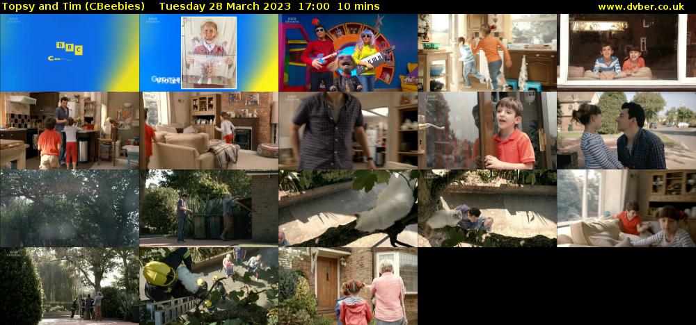 Topsy and Tim (CBeebies) Tuesday 28 March 2023 17:00 - 17:10