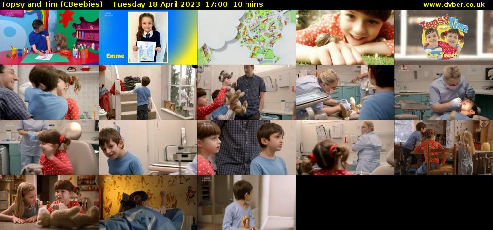 Topsy and Tim (CBeebies) Tuesday 18 April 2023 17:00 - 17:10