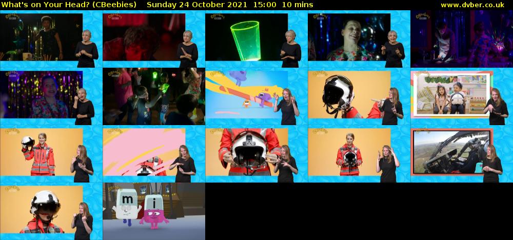 What's on Your Head? (CBeebies) Sunday 24 October 2021 15:00 - 15:10