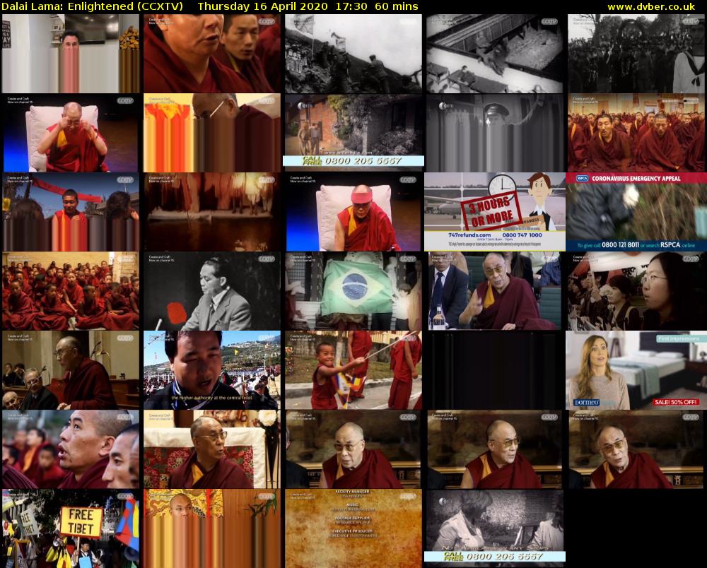 Dalai Lama: Enlightened (CCXTV) Thursday 16 April 2020 17:30 - 18:30
