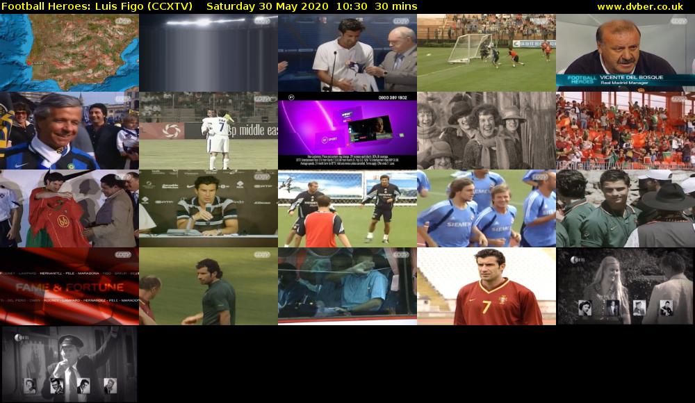 Football Heroes: Luis Figo (CCXTV) Saturday 30 May 2020 10:30 - 11:00