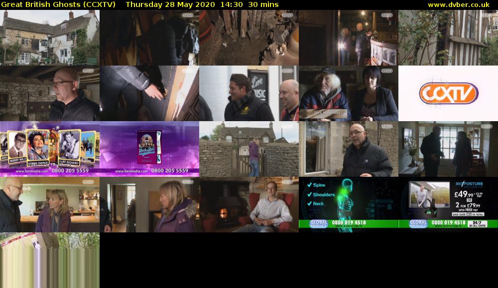 Great British Ghosts (CCXTV) Thursday 28 May 2020 14:30 - 15:00