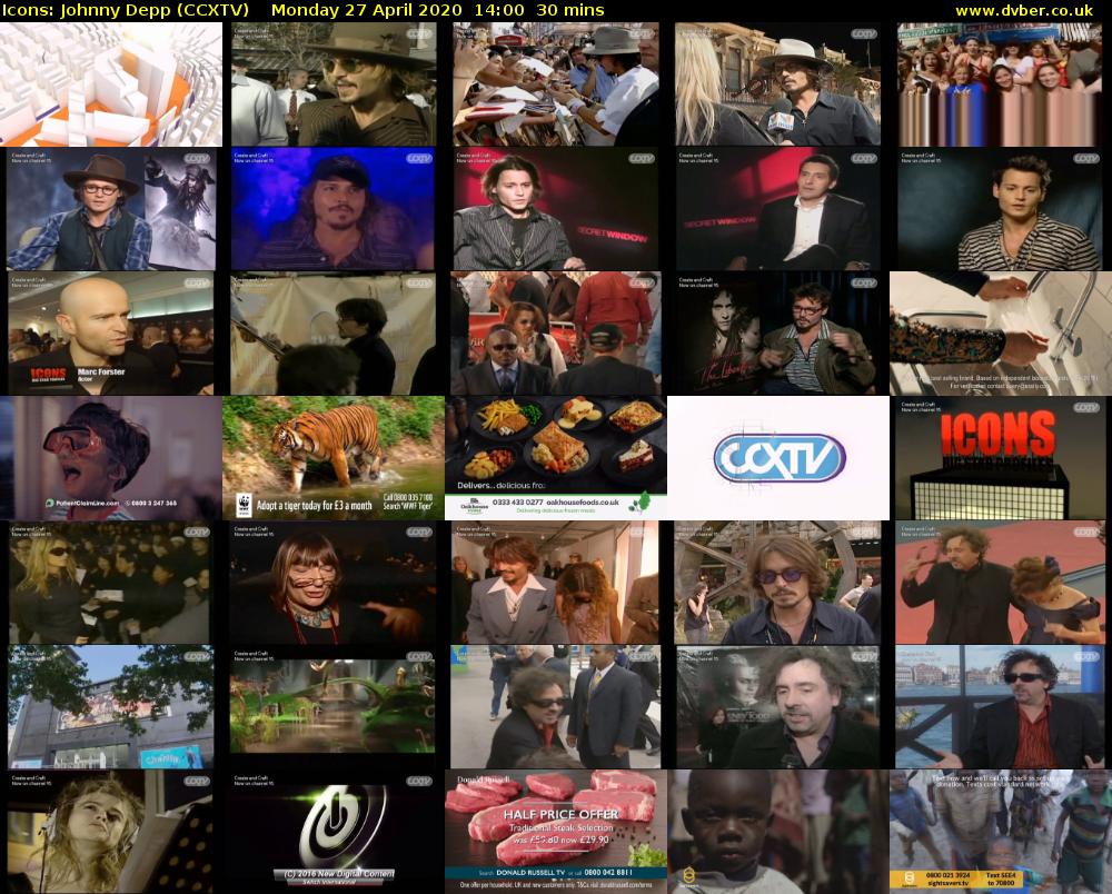 Icons: Johnny Depp (CCXTV) Monday 27 April 2020 14:00 - 14:30