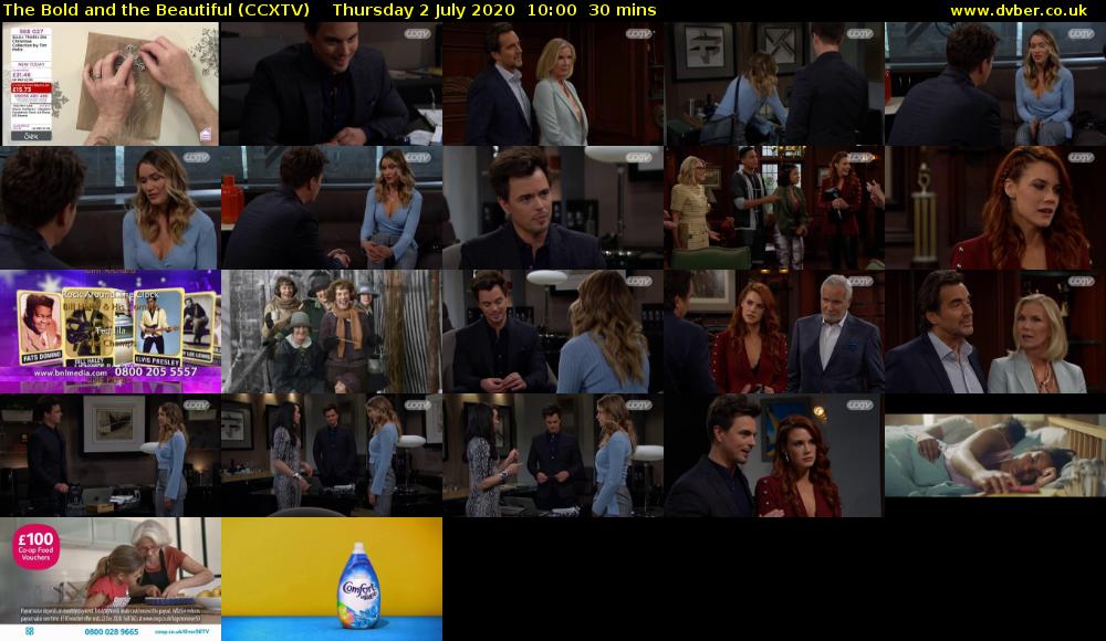 The Bold and the Beautiful (CCXTV) Thursday 2 July 2020 10:00 - 10:30