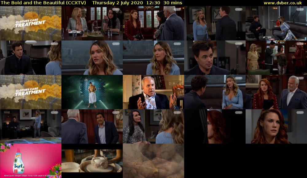 The Bold and the Beautiful (CCXTV) Thursday 2 July 2020 12:30 - 13:00