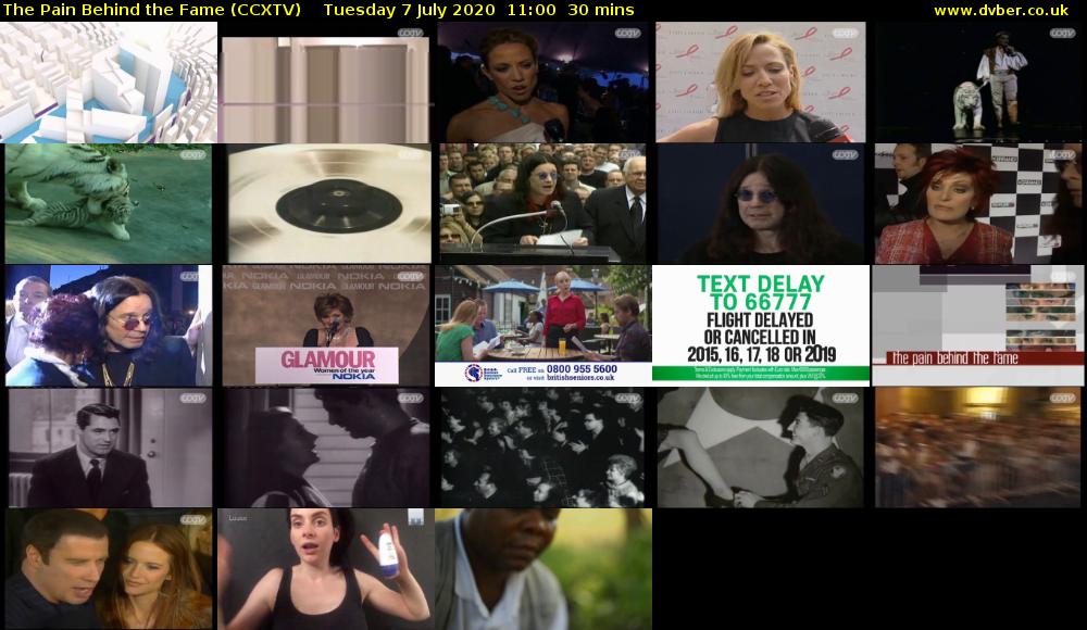 The Pain Behind the Fame (CCXTV) Tuesday 7 July 2020 11:00 - 11:30