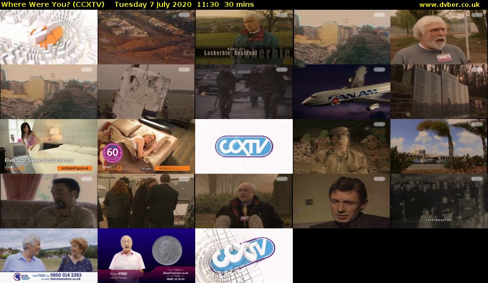 Where Were You? (CCXTV) Tuesday 7 July 2020 11:30 - 12:00