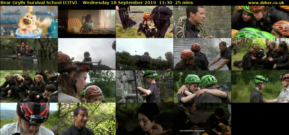 Bear Grylls Survival School (CITV) Wednesday 18 September 2019 11:30 - 11:55