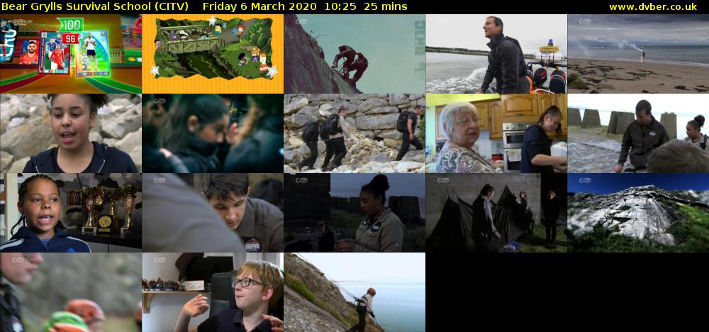 Bear Grylls Survival School (CITV) Friday 6 March 2020 10:25 - 10:50