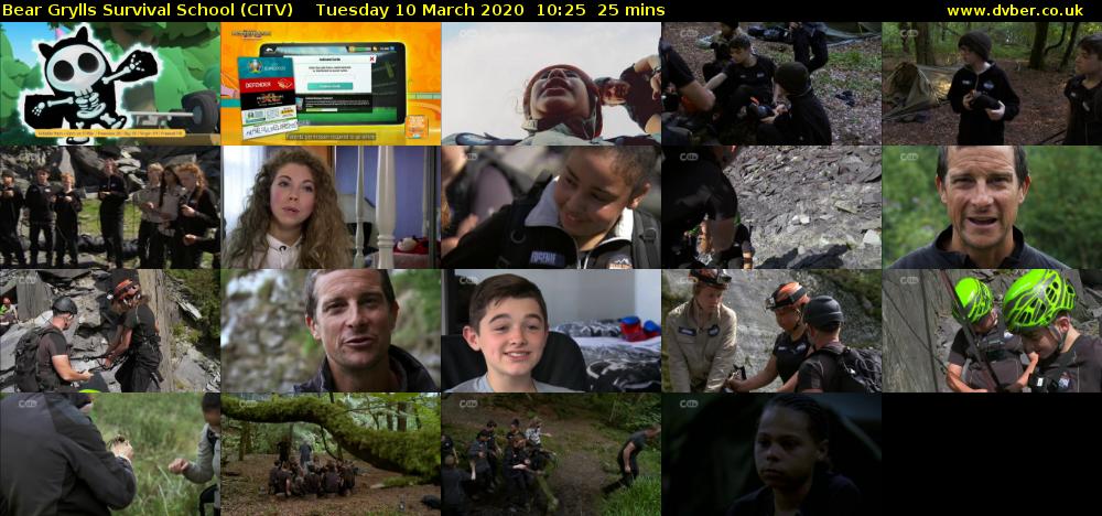 Bear Grylls Survival School (CITV) Tuesday 10 March 2020 10:25 - 10:50