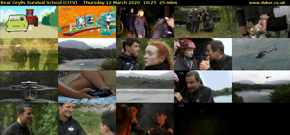 Bear Grylls Survival School (CITV) Thursday 12 March 2020 10:25 - 10:50