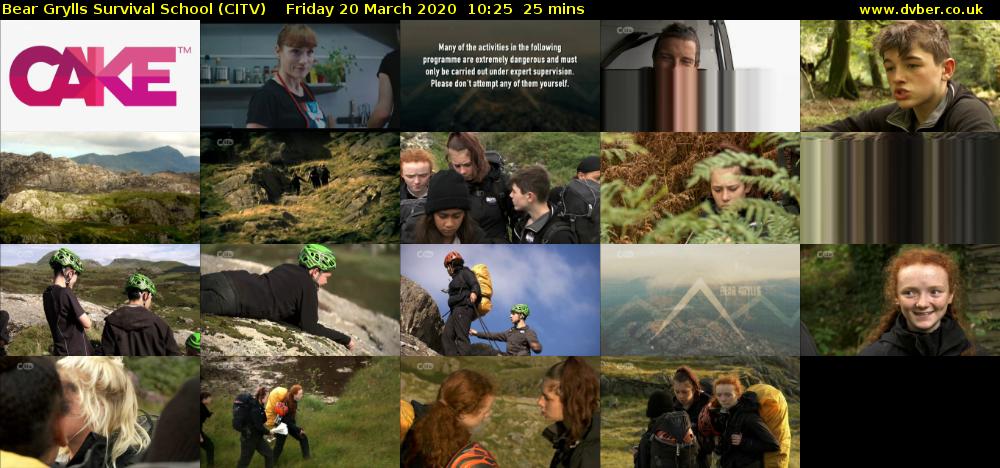 Bear Grylls Survival School (CITV) Friday 20 March 2020 10:25 - 10:50
