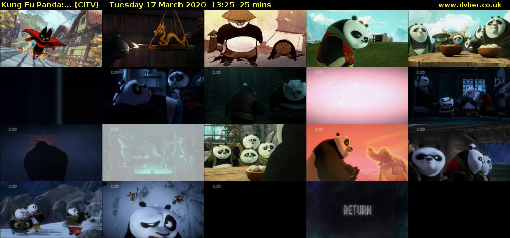 Kung Fu Panda:... (CITV) Tuesday 17 March 2020 13:25 - 13:50