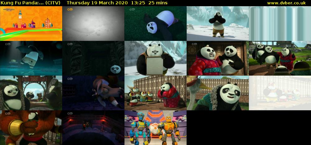 Kung Fu Panda:... (CITV) Thursday 19 March 2020 13:25 - 13:50