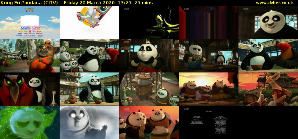 Kung Fu Panda:... (CITV) Friday 20 March 2020 13:25 - 13:50