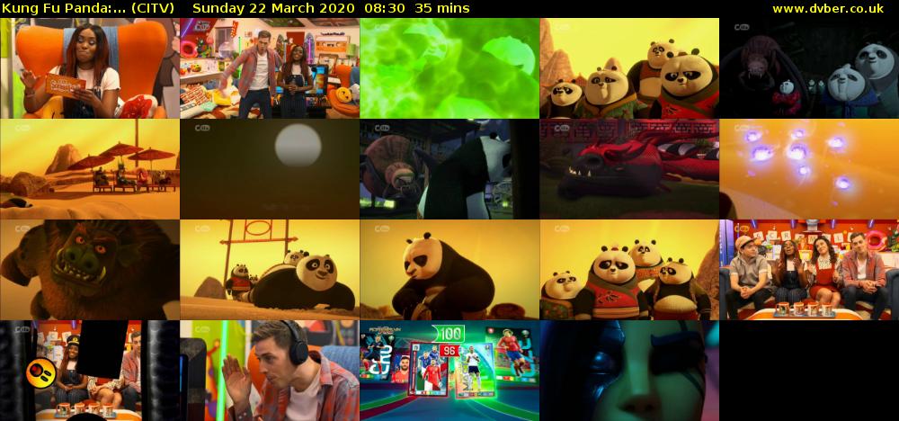Kung Fu Panda:... (CITV) Sunday 22 March 2020 08:30 - 09:05