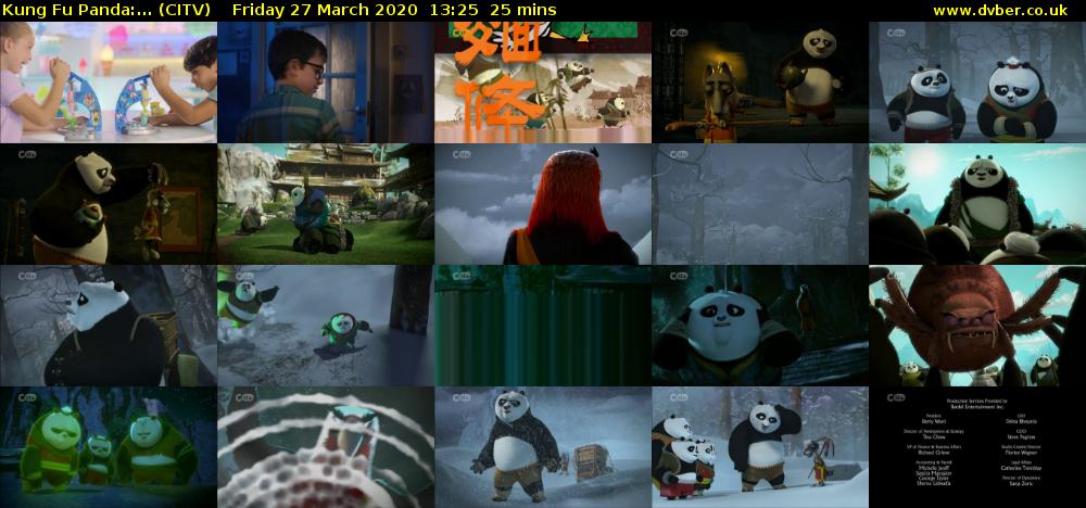 Kung Fu Panda:... (CITV) Friday 27 March 2020 13:25 - 13:50