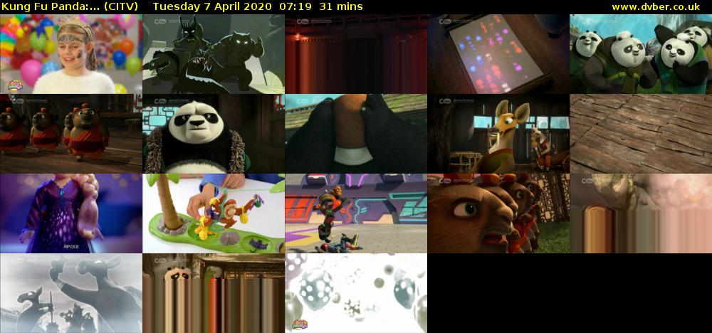 Kung Fu Panda:... (CITV) Tuesday 7 April 2020 07:19 - 07:50
