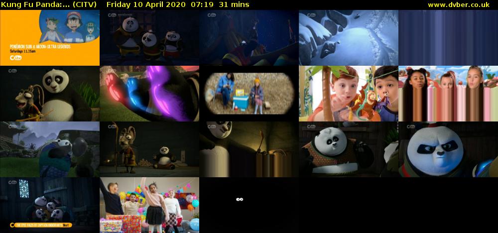 Kung Fu Panda:... (CITV) Friday 10 April 2020 07:19 - 07:50