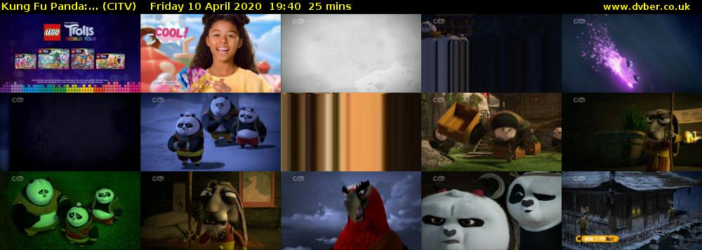Kung Fu Panda:... (CITV) Friday 10 April 2020 19:40 - 20:05