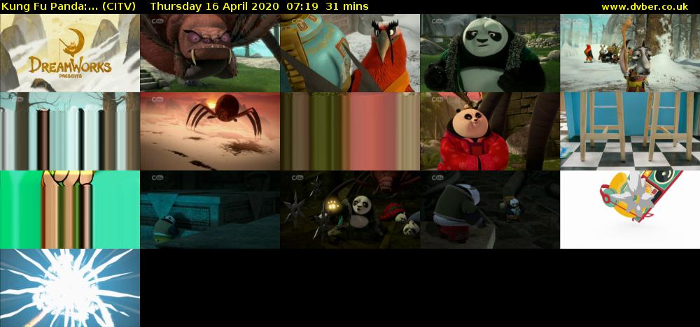 Kung Fu Panda:... (CITV) Thursday 16 April 2020 07:19 - 07:50