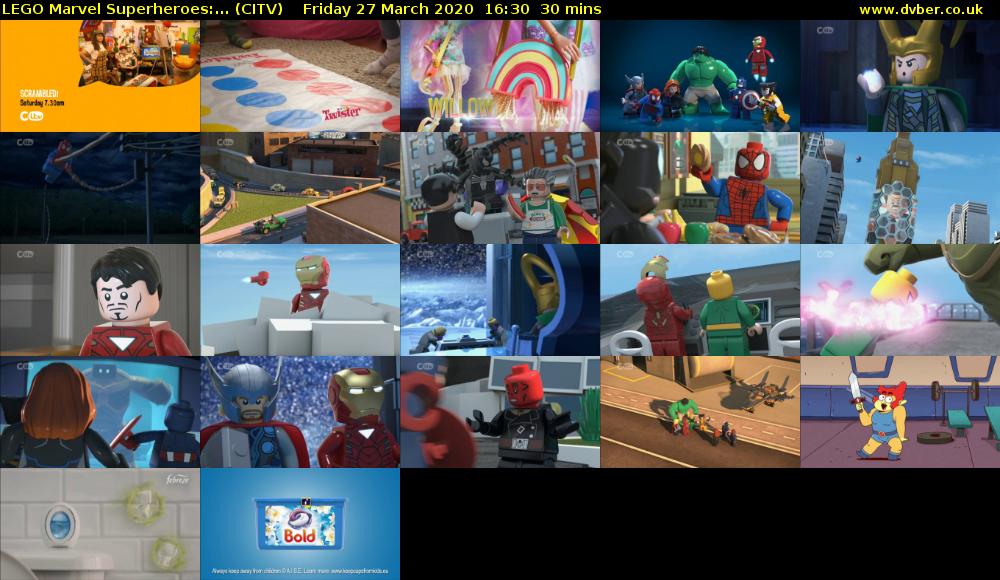 LEGO Marvel Superheroes:... (CITV) Friday 27 March 2020 16:30 - 17:00