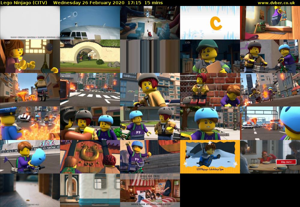 Lego Ninjago (CITV) Wednesday 26 February 2020 17:15 - 17:30