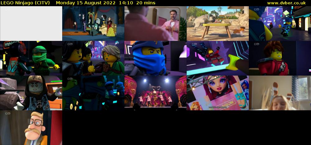Lego Ninjago (CITV) Monday 15 August 2022 14:10 - 14:30